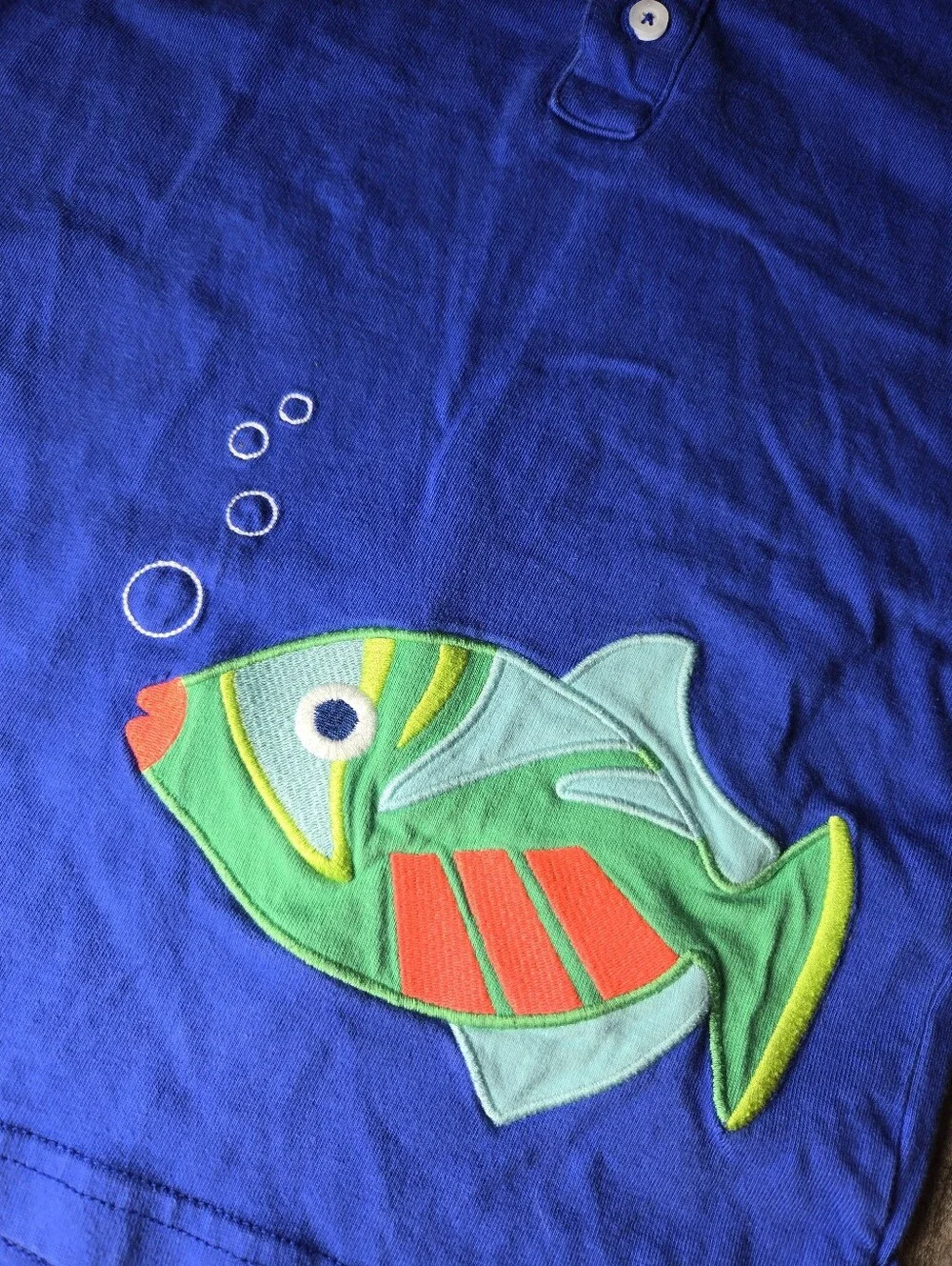 Gymboree Royal Blue Boys Polo with Fish Applique Size 6